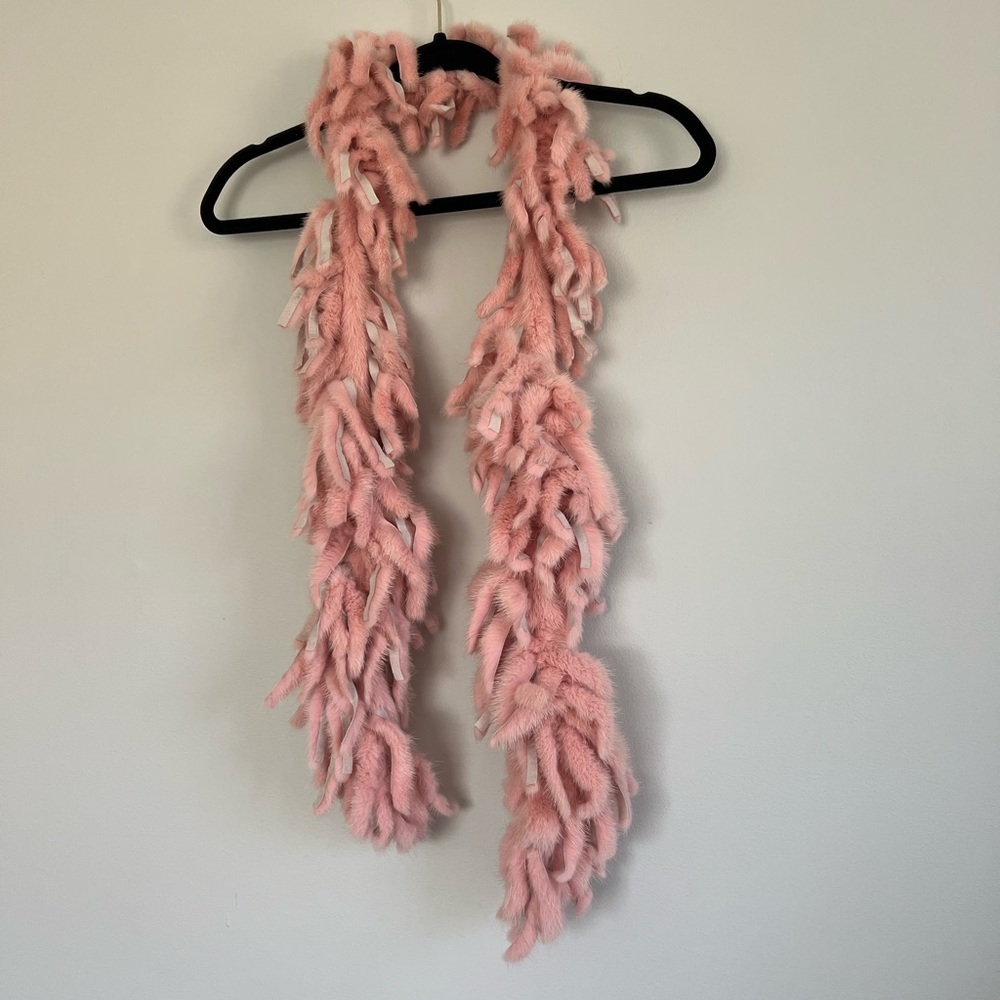 Pink Dyed Fur Scarf